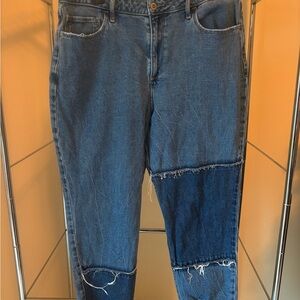 Hollister Dark Blue Distressed Boyfriend Jeans